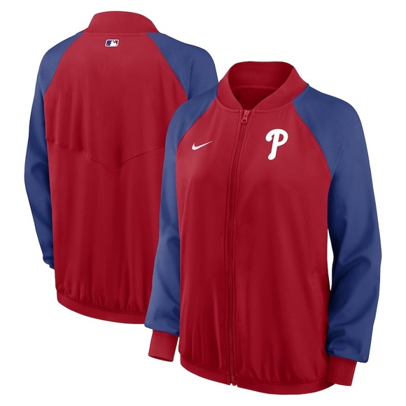 NWT Nike Philadelphia Phillies Performance Raglan Zippered Jacket, Size Large - Picture 2 of 13